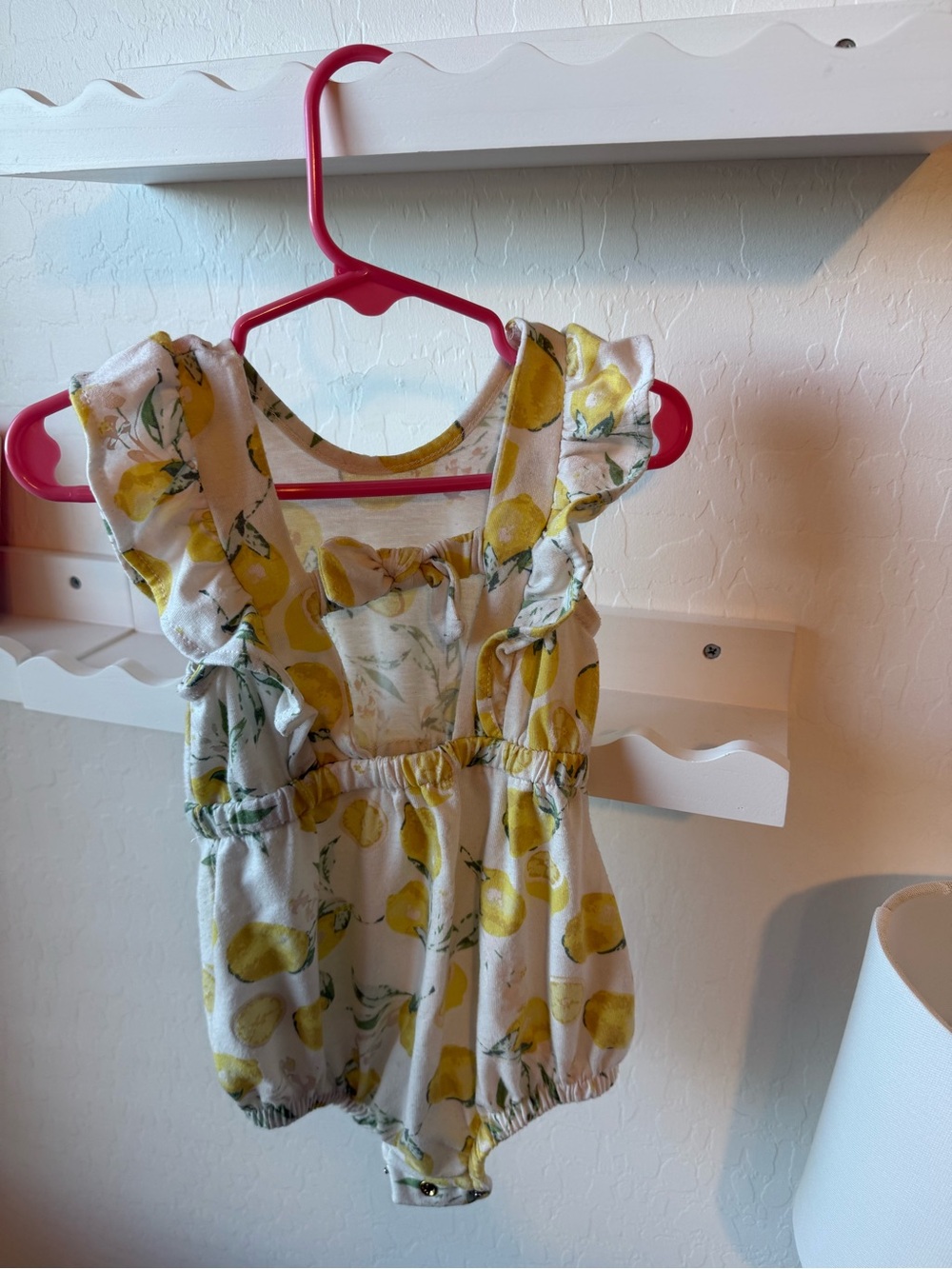 Jessica Simpson Lemon Print Ruffled Romper - Picture 2 of 2